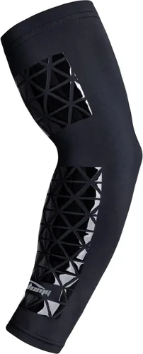 Miniatura 12 de COOLOMG Manga de compresión para brazo de fútbol con agarres para antebrazo y codo, manga de protección solar para niños, jóvenes y adultos Negro