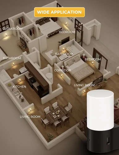 Miniatura 6 de L LOHAS LED Luces nocturnas enchufables a la pared, luz nocturna moderna con sensor de atardecer a amanecer, blanco suave 3000K, luz nocturna