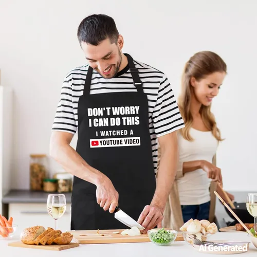 Miniatura 7 de Kaidouma Delantales Divertidos para Hombres y Mujeres Chef - Delantal Unisex Divertido de Cocina, Parrilla, Barbacoa con 2 Bolsillos - Regalos