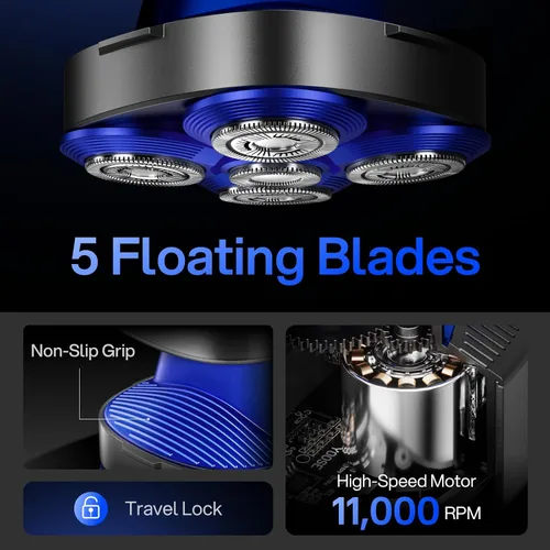 Miniatura 9 de yoose Afeitadoras de cabeza para hombres calvos, IPX7 Skin Close Electric Razor para hombres