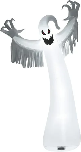 Miniatura 4 de Tangkula Fantasma inflable de Halloween de 12 pies, decoración de fantasma de Halloween con soplador y luces LED, decoración de fiesta de fantasma