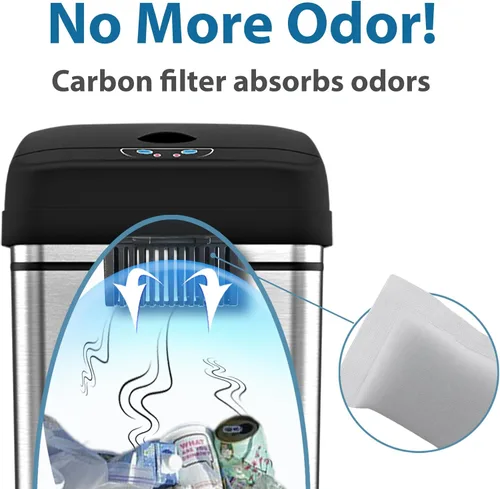 Miniatura 3 de iTouchless AbsorbX - Paquete de 3 desodorantes compactos con filtro de olor, absorbe olores de basura, carbón activado natural, para uso con latas