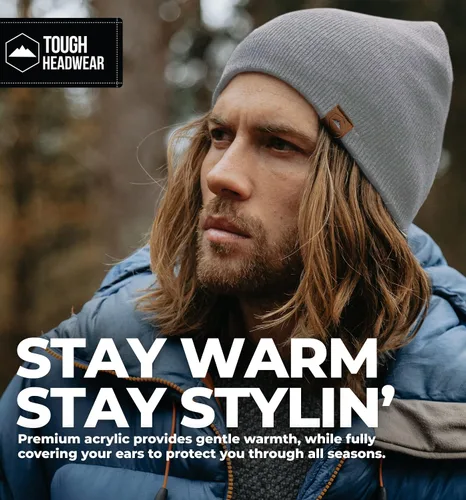 Miniatura 10 de Tough Headwear Daily Knit Beanie – Gorros para hombre – Sombreros de invierno para hombres y mujeres – Sombreros de punto cálidos para clima frío