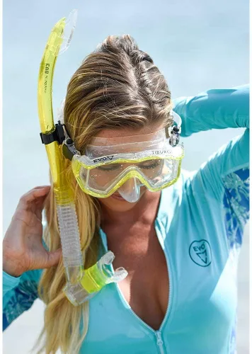 Miniatura 7 de EVO Snorkel semi seco de vapor - Equipo de snorkel - Snorkel para máscara de snorkel - Equipo de snorkel - Snorkel de buceo Negro