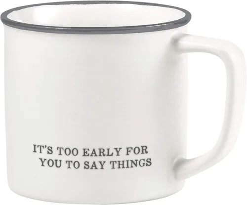 Miniatura 12 de Santa Barbara Design Studio Tazas de café en blanco y negro con diseños cara a cara, taza de gres, 16 onzas, Anti-Social