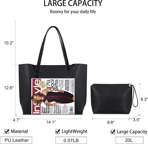 Miniatura 3 de Bolsa de mano para mujer, monederos y bolsos de cuero con borlas, juego de 2