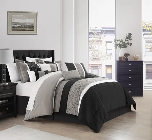 Miniatura 2 de Chic Home Euphoria - Juego de cama (8 unidades), color negro
