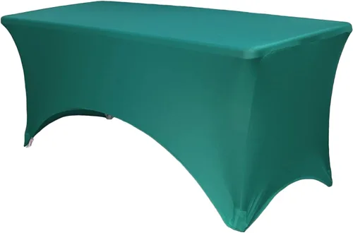 Miniatura 23 de YOUR CHAIR COVERS Mantel rectangular de elastano ajustable de 5 pies, color blanco, para decoración de bodas, eventos, patio, cubierta elástica