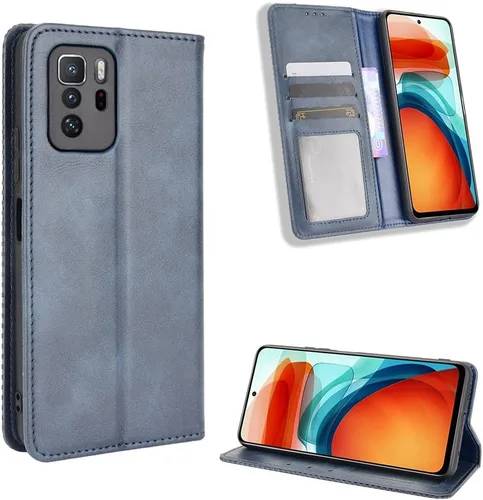 Miniatura 8 de Jielangxin Keji Funda para Xiaomi Poco X3 GT Caso,Funda para Xiaomi Redmi Note 10 Pro 5G/Poco X3 GT Funda de cuero PU Flip Cover Rojo