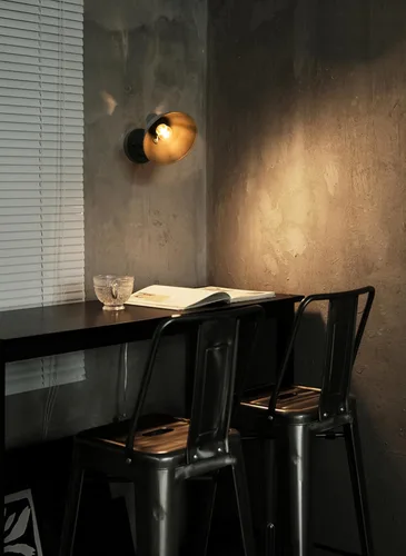 Miniatura 3 de Yosoan Juego de 2 apliques de pared de lectura para interiores con interruptor de encendido y apagado, lámpara de metal vintage cableada con cuenco