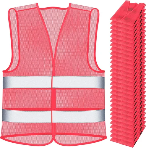 Miniatura 8 de Unittype Chaleco de seguridad reflectante de alta visibilidad, disfraz de malla de alta visibilidad, tamaño ajustable para hombres y mujeres