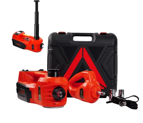 ROGTZ Kit de gato hidráulico eléctrico para automóvil, 5 toneladas, 12 V, rango de elevación portátil de 17.7 pulgadas con llave de impacto y bomba