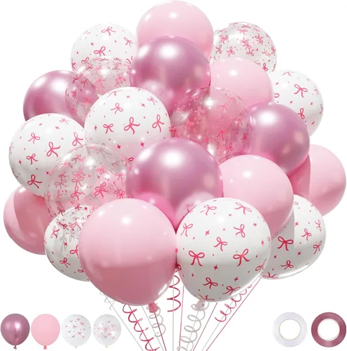 Miniatura 30 de Patimate Juego de globos de confeti negro y dorado, kit de 50 piezas de globos de látex de confeti metálico dorado negro y blanco de 12 pulgadas