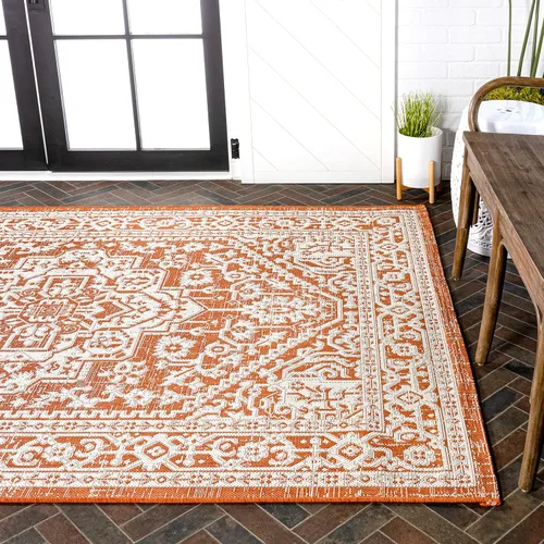 Miniatura 41 de Eyely BMS101D-28 - Alfombra de pasillo con textura de medallón de Santa Mónica Slesi, para interiores y exteriores, estilo costero, bohemio, Gris