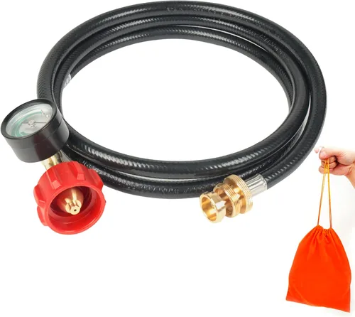 Miniatura 9 de Adaptador de propano de 1 a 20 libras y convertidor de 20 libras a 1 libra - Kit de manguera de tanque de propano de 6 pies para calentador Buddy