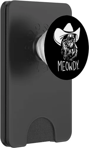 Miniatura 8 de Meowdy Texas Cat Meme PopSockets - Agarre y soporte para teléfonos y tabletas, Negro