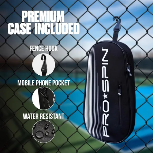 Miniatura 6 de PRO-SPIN Paletas de pickleball de fibra de carbono, juego de 2 con bolas para interiores y exteriores, bolsa o 1 paquete con cubierta, regalo Set