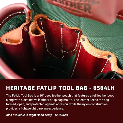Miniatura 2 de Occidental Leather FatLip - Bolsa de herramientas para mano izquierda, 13 bolsillos y portaherramientas, fabricada en Estados Unidos