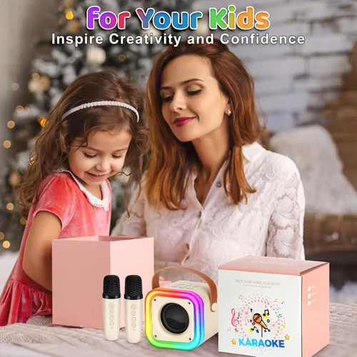 Miniatura 7 de Mini máquina de karaoke para niños, juguetes y regalos para niñas, micrófono inalámbrico de karaoke para niños de 4, 5, 6, 7, 8, 9, 10, 11, 12 años