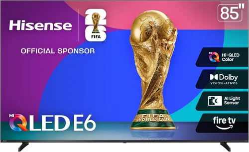 Miniatura 23 de Hisense 43" Serie E6 Cinema Hi-QLED 4K UHD Smart Fire TV (43E6QF, modelo 2025) - Sensor de luz AI, Dolby Vision · Atmos, control remoto por voz