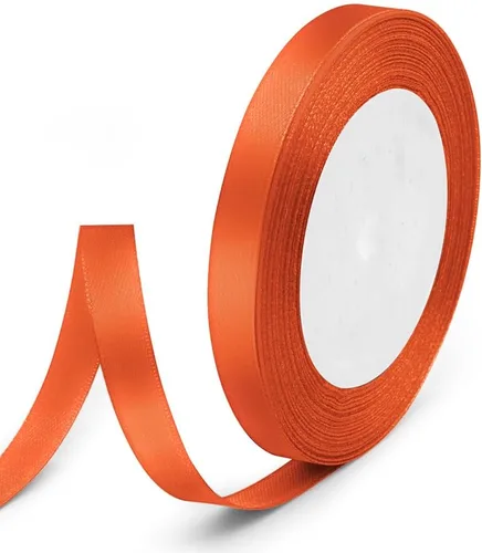 Miniatura 128 de Cinta de satén de 5/8" x 100 yardas - Cinta de seda naranja otoñal con carrete - Ideal para envolver regalos, ramos florales, manualidades