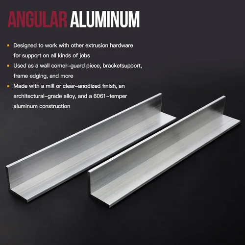 Miniatura 3 de 2 PIEZAS de Ángulo de Aluminio 6061 de 1.5" x 1.5" x 1/5", Barra de Ángulo de Aluminio de 13 Pulgadas, Material de Molinillo T6511, Grosor de 5mm