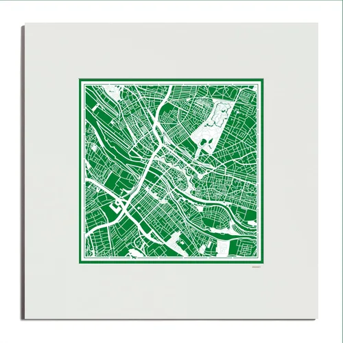 Miniatura 32 de O3 Design Studio Mapa de corte de papel Madrid negro mate de 20 x 20 pulgadas