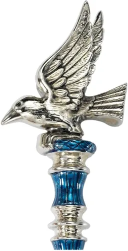 Miniatura 7 de The Noble Collection Harry Potter Ravenclaw - Bolígrafo chapado en plata, 8 pulgadas (8.3 in) rematado con la mascota Raven House de Ravenclaw