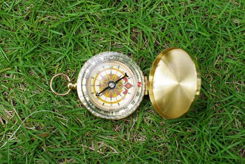Miniatura 5 de Brújula de bolsillo estilo clásico NICEY, multifunción, para camping, Gratis, Dorado