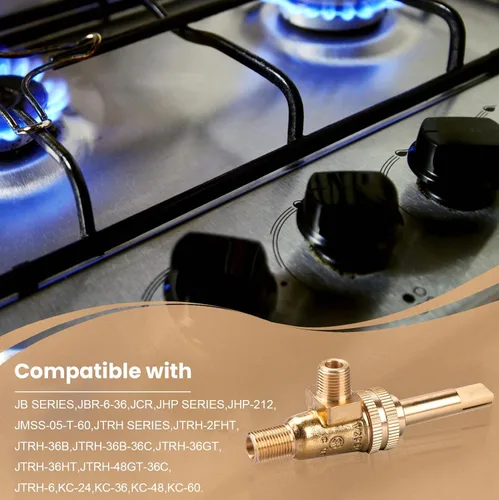 Miniatura 6 de 4418500200 Válvula de quemador de gas Jade Range Válvula de gas 1/8 pulgadas Mpt X 3/8-27 Paquete de 4 4418500200 Válvula dividida horizontal
