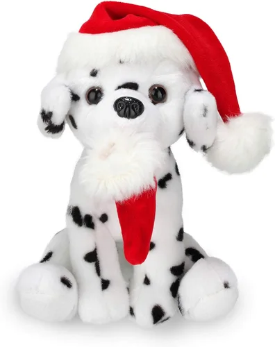 Plushland Pawpal de Navidad con sombrero de Papá Noel, animales de peluche, marioneta de peluche de 8 pulgadas para niños, un regalo perfecto para