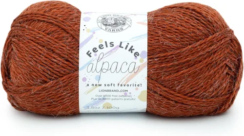 Miniatura 15 de Lion Brand Yarn Feels Like alpaca, hilo suave para tejer, borgoña, 1 paquete