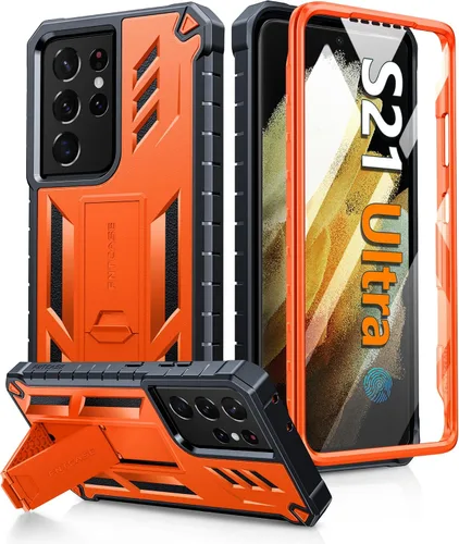 Miniatura 8 de FNTCASE Funda para Samsung Galaxy S21-Ultra: funda resistente de grado militar para teléfono celular con soporte Protección de TPU a prueba