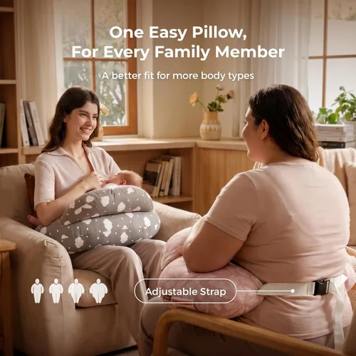 Miniatura 3 de Momcozy - Almohada de lactancia original con valla de seguridad innovadora, más ancha para mayor soporte a mamá y bebé, facilita la lactancia manos