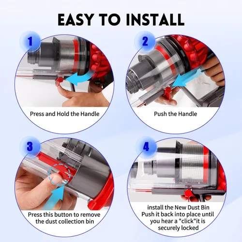 Miniatura 6 de Caja de Polvo de Repuesto Compatible con Dyson V11 Animal, V11 Extra, V11 Torque Drive, V15 Detect, SV14, SV15, SV22 Limpiadoras Inalámbricas