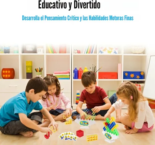 Miniatura 3 de Juego de torre apilable de 64 piezas con 22 cartas, juego gigante de equilibrio de caída para niños, juegos familiares para niños y adultos, regalos