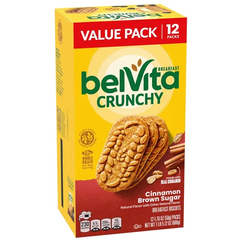 Miniatura 14 de belVita Galletas de desayuno con canela y azúcar morena, 12 paquetes (4 galletas por paquete)