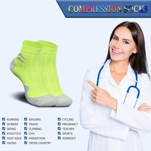 Miniatura 6 de QUXIANG Calcetines de compresión para mujeres y hombres, circulación, 367 pares de soporte de tobillo de 15-20 mmHg, lo mejor para correr, ciclismo