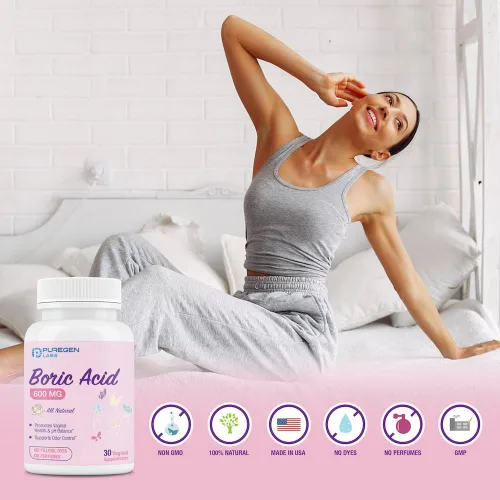 Miniatura 7 de Puregen Labs - Supositorios vaginales de ácido bórico de 600 mg - 100% puros Todo natural sin tintes ni rellenos Apoya el equilibrio del pH