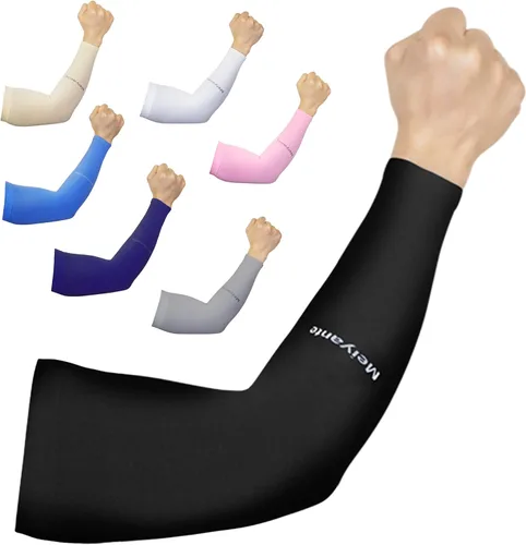 Miniatura 9 de Mangas de brazo para hombres y mujeres de trabajo, 1 par de protección solar UV UPF manga larga tatuaje cubre mangas para cubrir las mangas