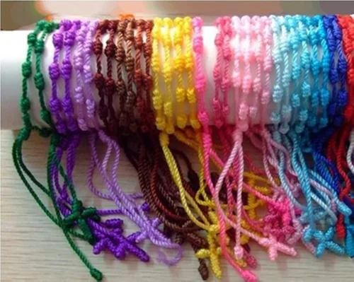 Miniatura 7 de YouU - Juego de 5 pulseras de rosario hechas a mano, diseño de cruz