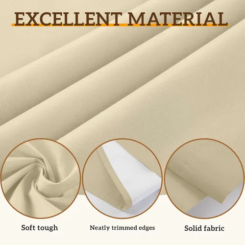 Miniatura 8 de 2 paneles de cortinas 100% opacas, cortinas ligeras con aislamiento térmico con ojales para dormitorio, sala de estar, tratamiento de ventana