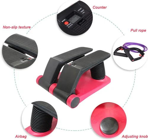 Miniatura 3 de INTBUYING Máquina de fitness escalador paso a paso con bandas resistentes, equipo de ejercicio portátil para escaleras, cardio, de bajo impacto