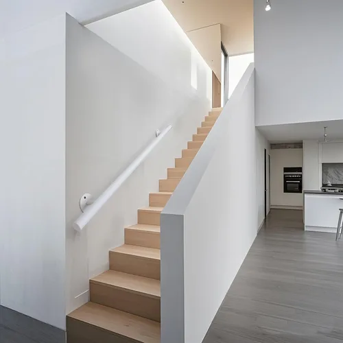 Miniatura 6 de Barandilla de escalera blanca de 4 pies para interiores, barandillas de escalera de tubería de 48 pulgadas para montar en la pared, barandillas