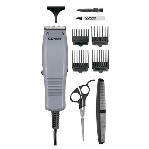 Miniatura 6 de ConairMAN Simple Cut, cortapelos para hombres, kit de corte de cabello para el hogar de 12 piezas Negro