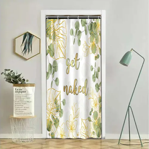 Miniatura 32 de Cortinas de ducha botánicas verdes de 36 x 72 pulgadas, hojas de eucalipto naturales de primavera para minimalismo moderno, decoración de baño, tela