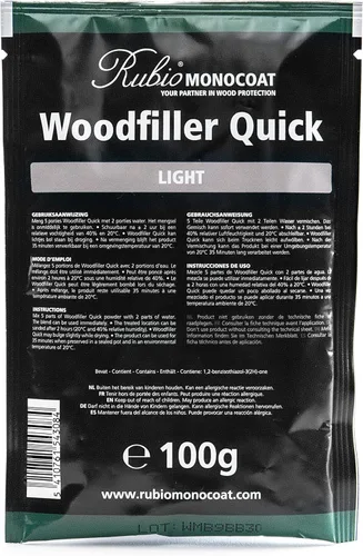 Miniatura 6 de Rubio Monocoat Woodfiller Quick (M), 1.1 lbs Masilla de relleno de madera de curado rápido para carpintería interior y madera astillada Medio