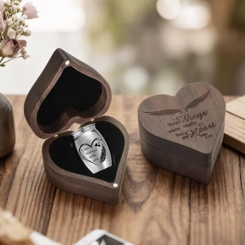 Miniatura 14 de Dletay Mini urnas para cenizas humanas, pequeñas urnas de cremación para hombres y mujeres, recuerdo de cenizas con caja cuadrada de madera de 1.18