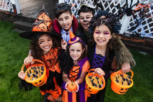 Miniatura 7 de Fruidles Paleta plana naranja y negra, ideal para rellenar bolsas de golosinas de Halloween, envueltas individualmente (media libra)