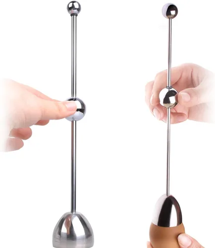 Miniatura 2 de Cortador de galletas de huevo de acero inoxidable, abridor de cáscara de huevo, herramienta separadora para huevos crudos, huevos duros o blandos